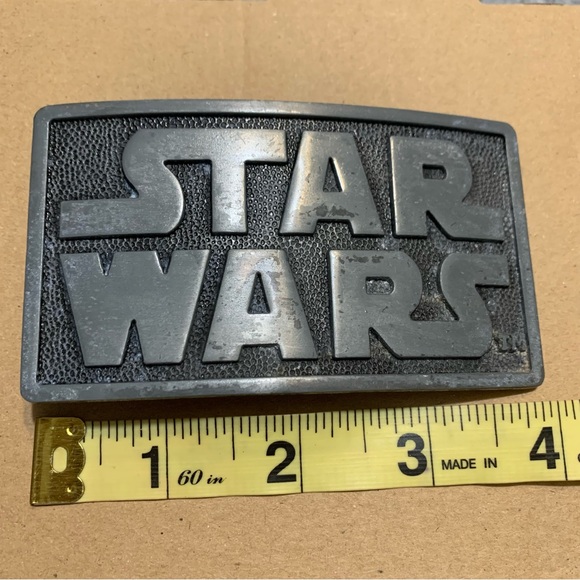 Vintage 2005 Star Wars metal belt buckle black pewter - Picture 4 of 5